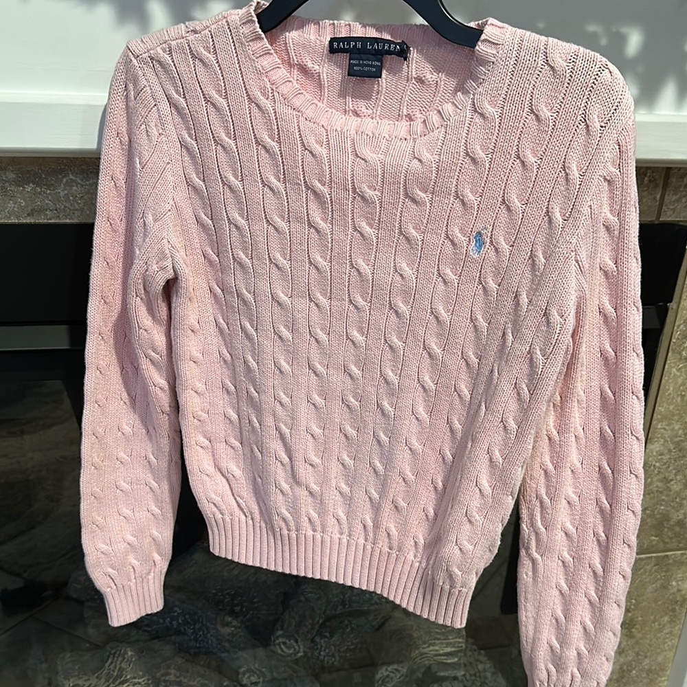 Ralph Lauren Pink Cable Knit Sweater